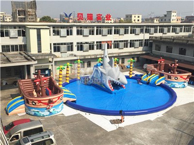 Sharp And Pirate Barry Inflatable Water Park China Factory Made BY-AWP-112